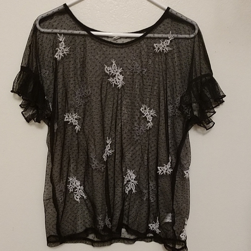 Maurices black sheer top
